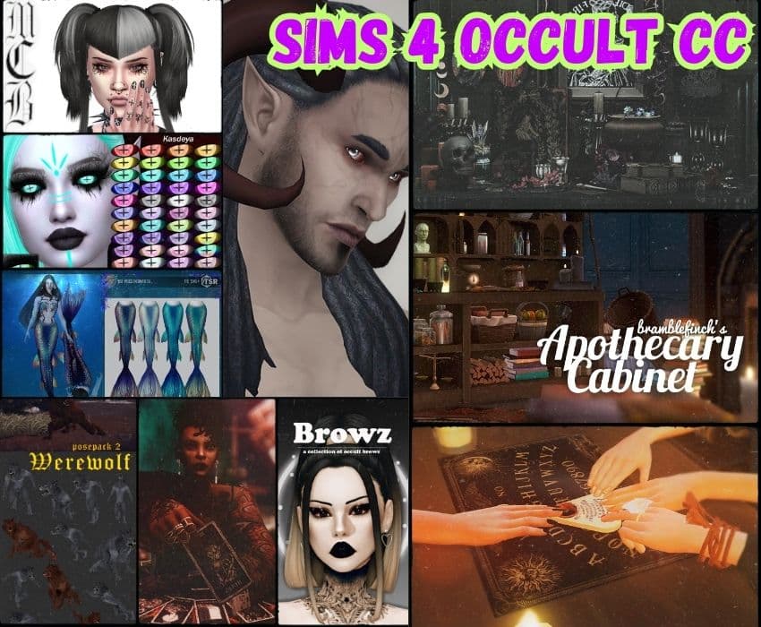 sims 4 occult cc collage