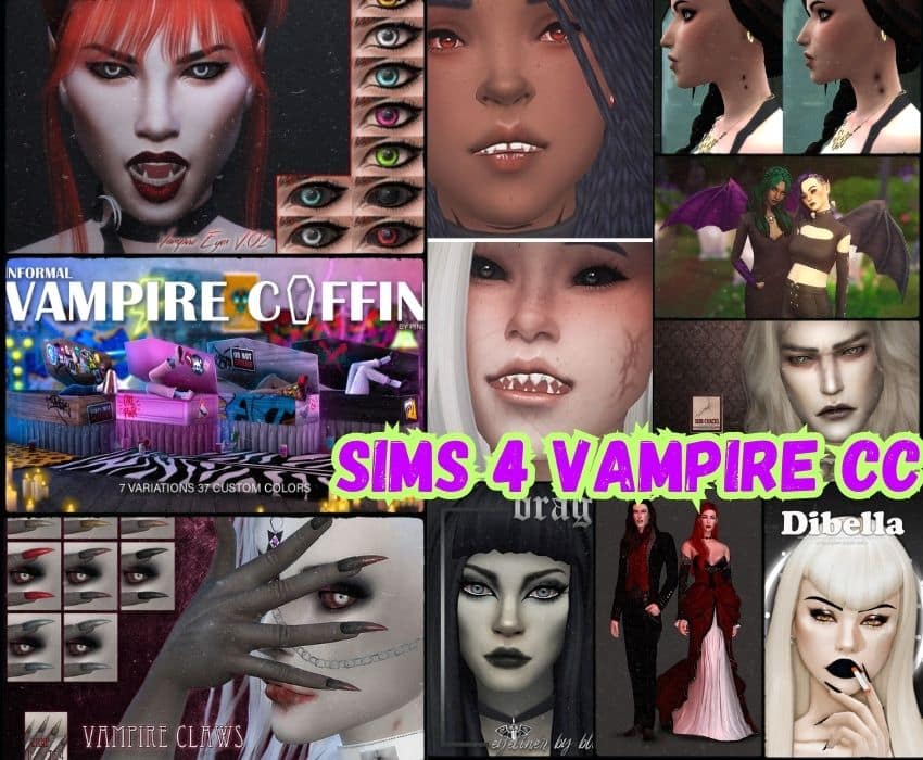 sims 4 vampire cc collage