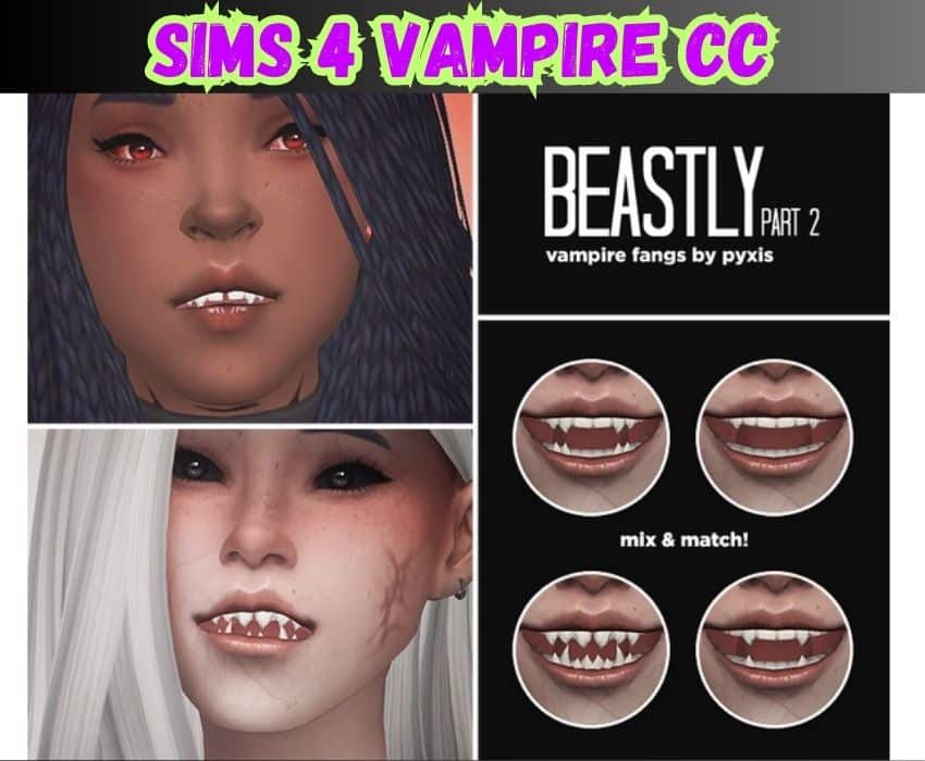 sims 4 Vampire fangs on female vampires