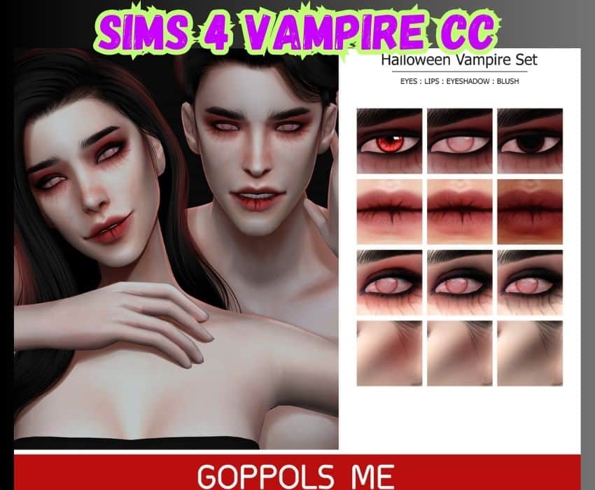 two vampire sims with vampire makeup on 