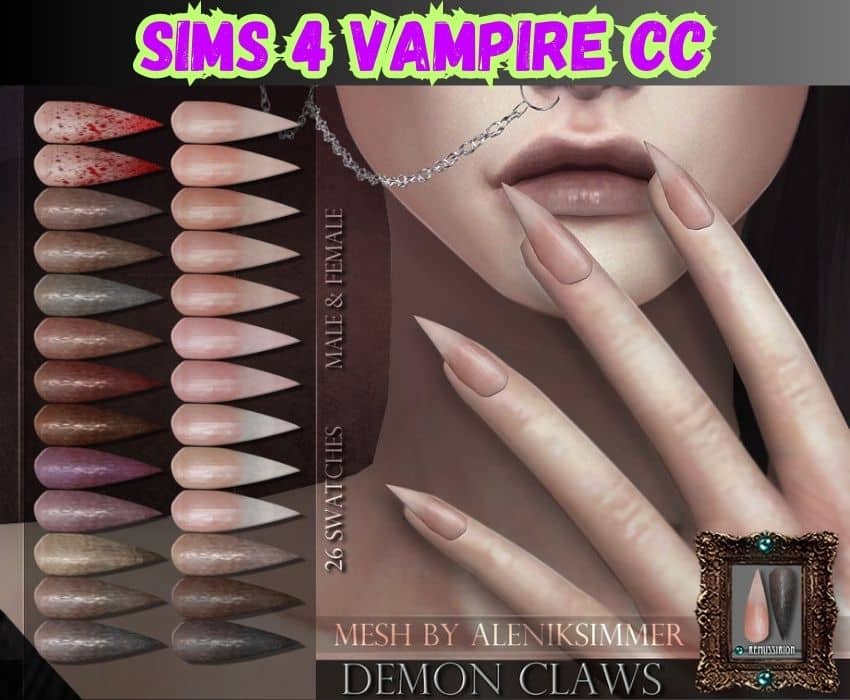 sims 4 vampire claws cc