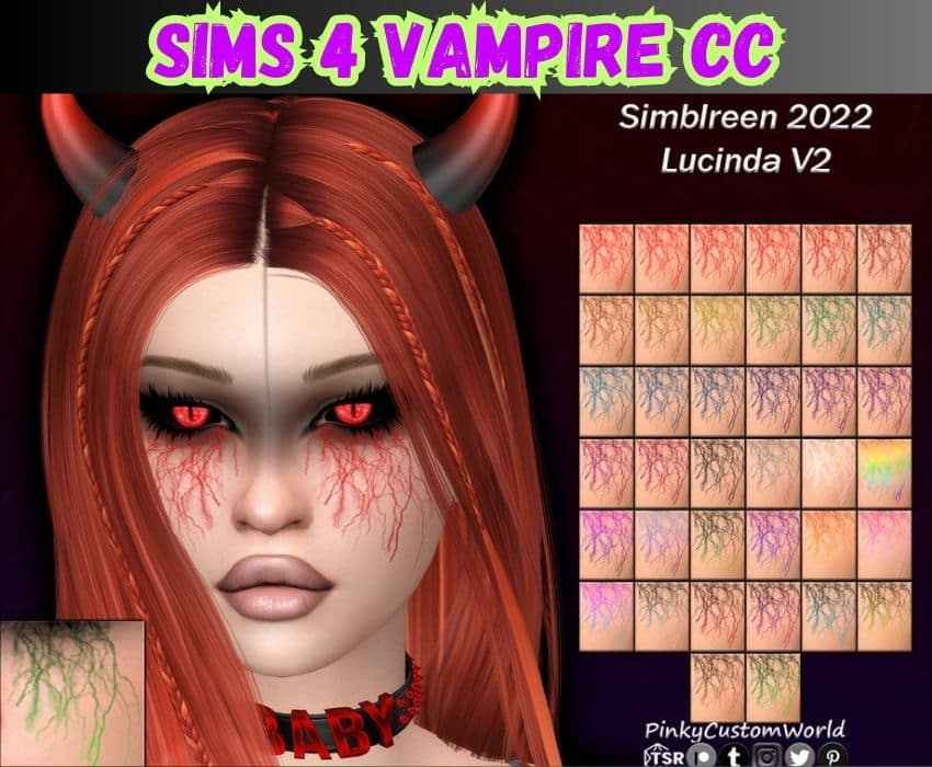 sims 4 vampire veins markings 