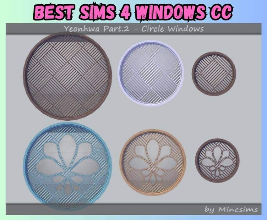 sims 4 round windows set