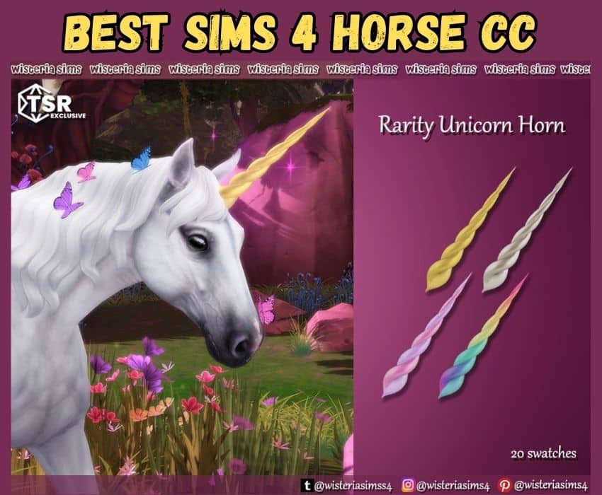 sims 4 horse with unicorn horn