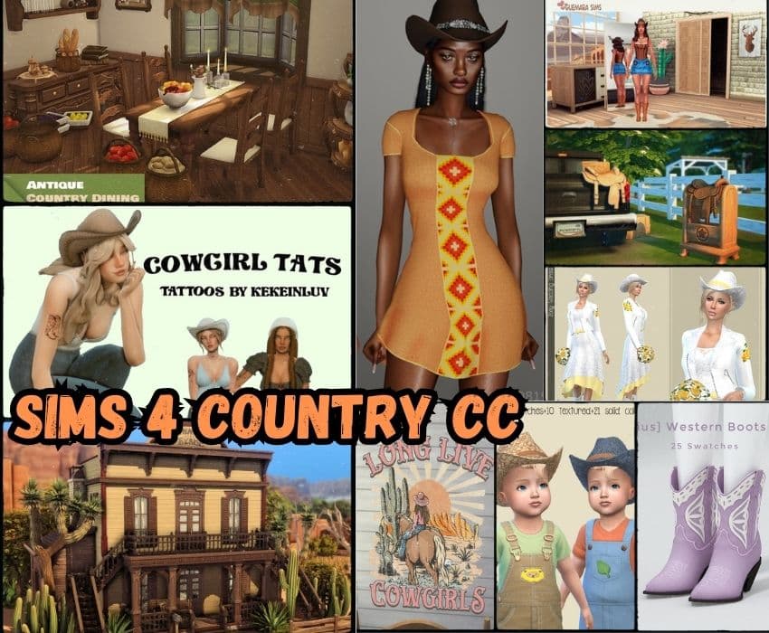 25+ Stylish Sims 4 Country CC (Western Decor, Country Clothes, & Ranch Clutter For Your Cowgirl Sims)