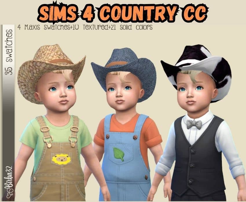 sims 4 cowboy hat cc on toddler sim