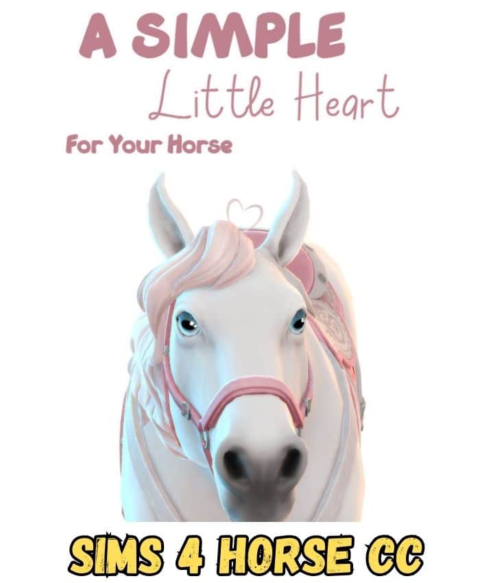 sims 4 white horse with little heart forelock