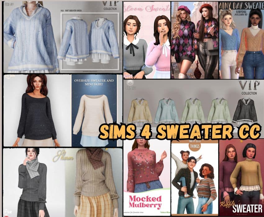 25+ Snuggly Sims 4 Sweater cc (2024): For The Ultimate Cozy Sweater Weather!
