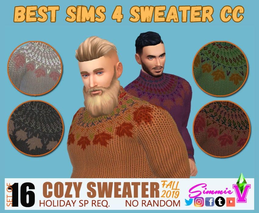 Cozy sweater on male sim 