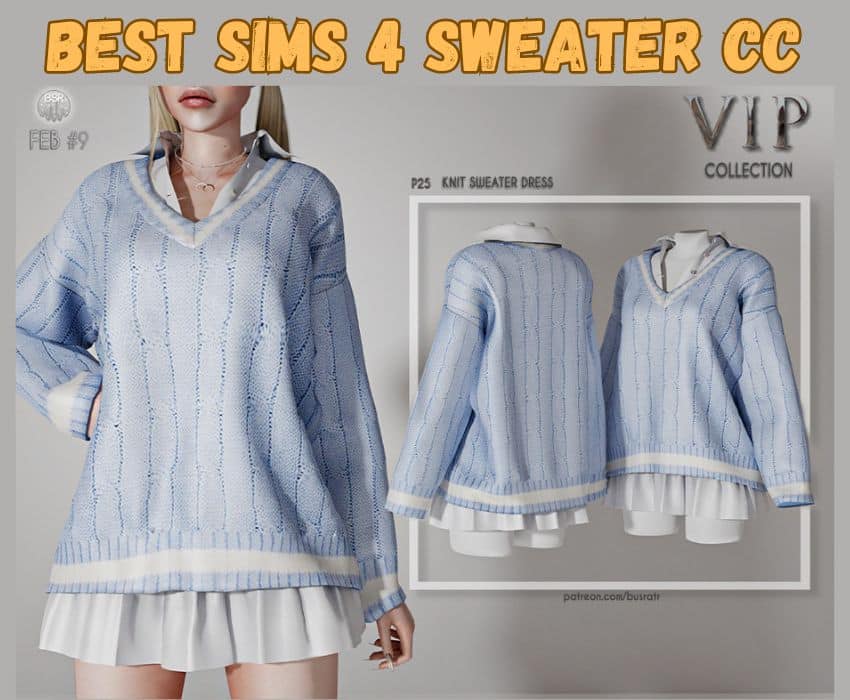 baggy sweater dress on female sim