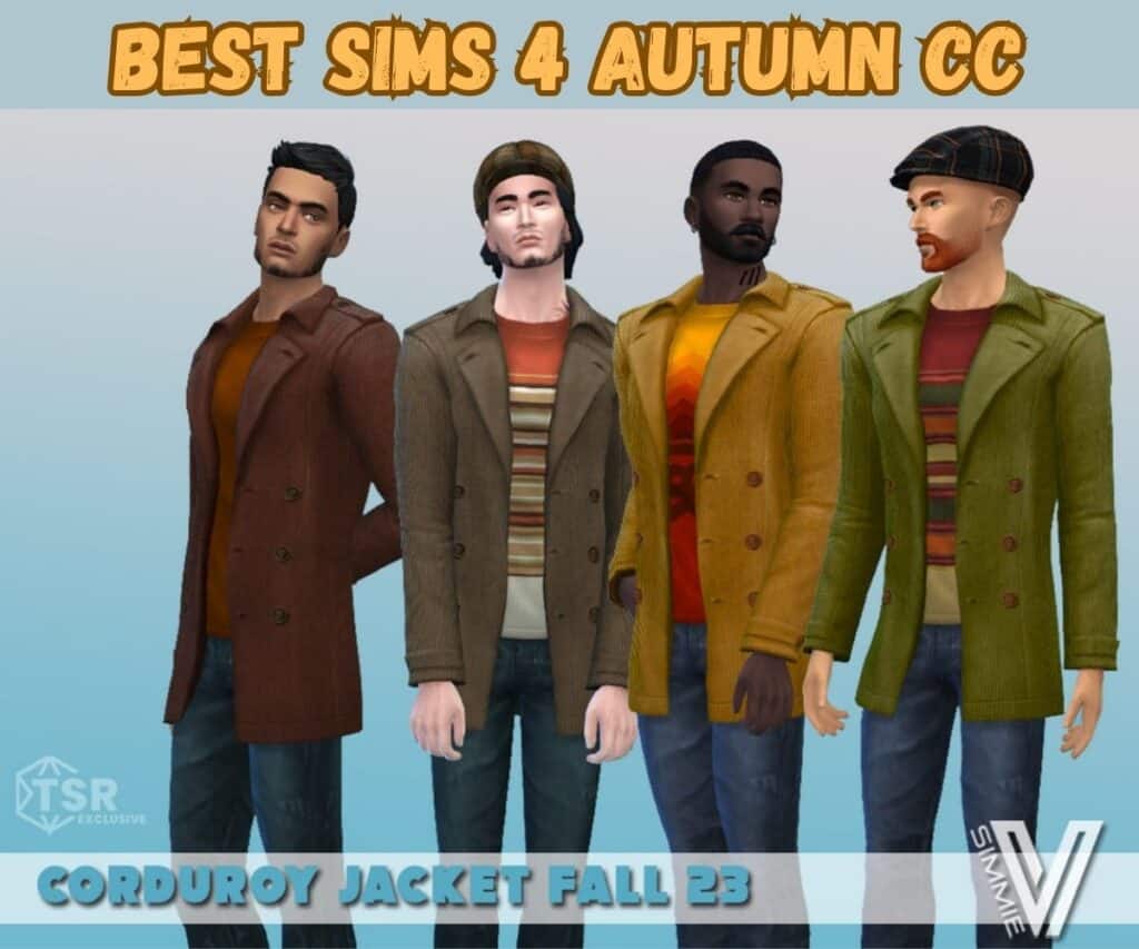 Sims males wearing jackets