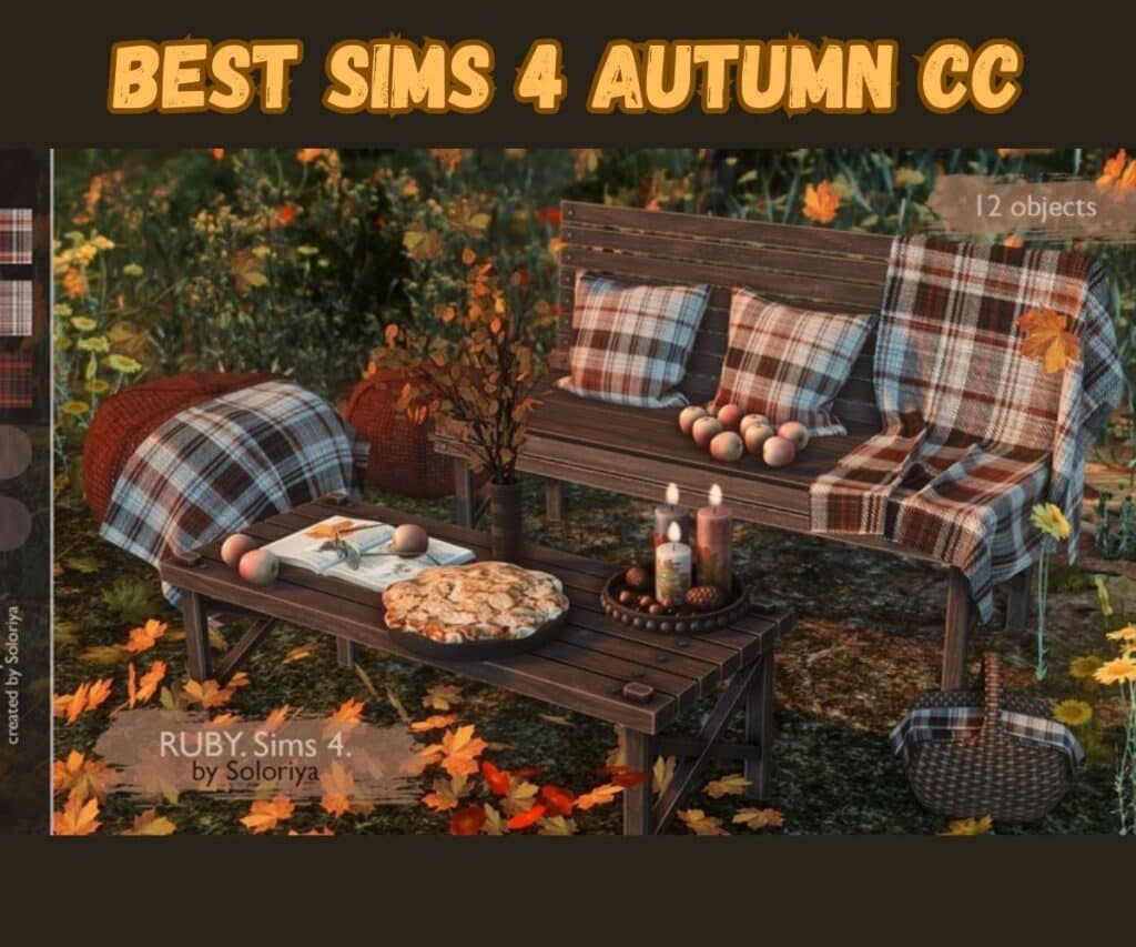 Sims 4 outdoor country style fall set up