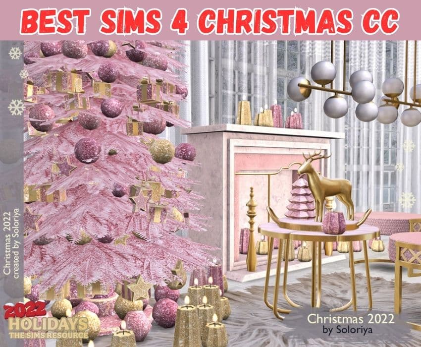 Sims 4 Pink Christmas set