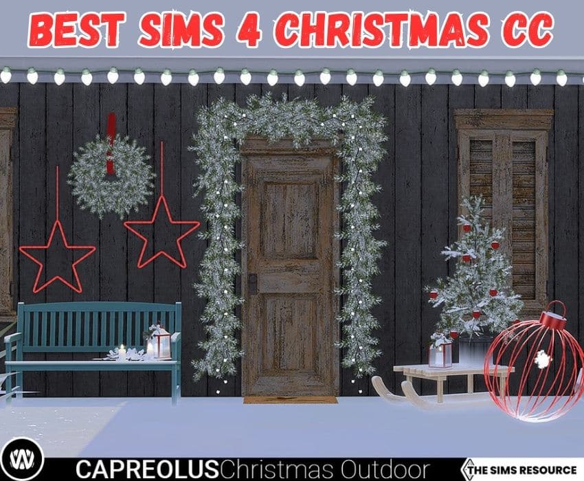 sims 4 Christmas outdoor set