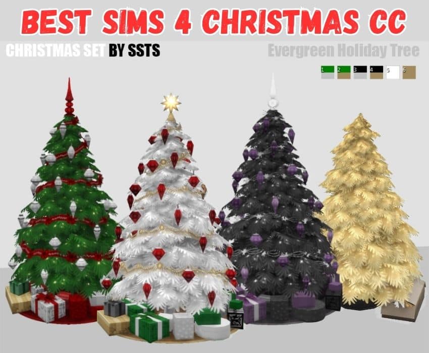 Sims 4 christmas trees cc