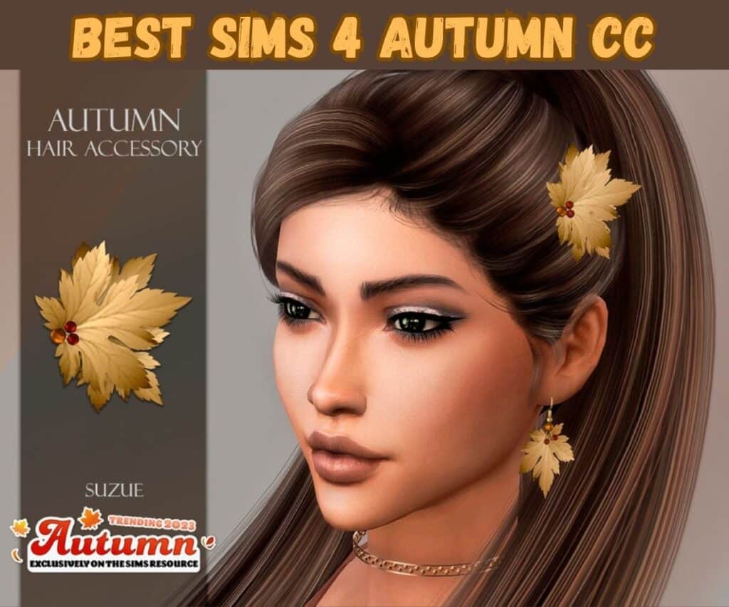 Maple leaf hair accessory on female sim 