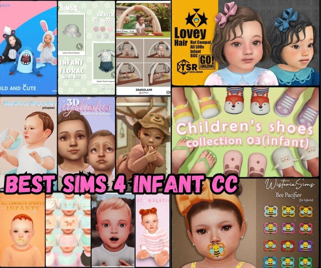 Best sims 4 infant cc with assortment of different baby cc on sim infants