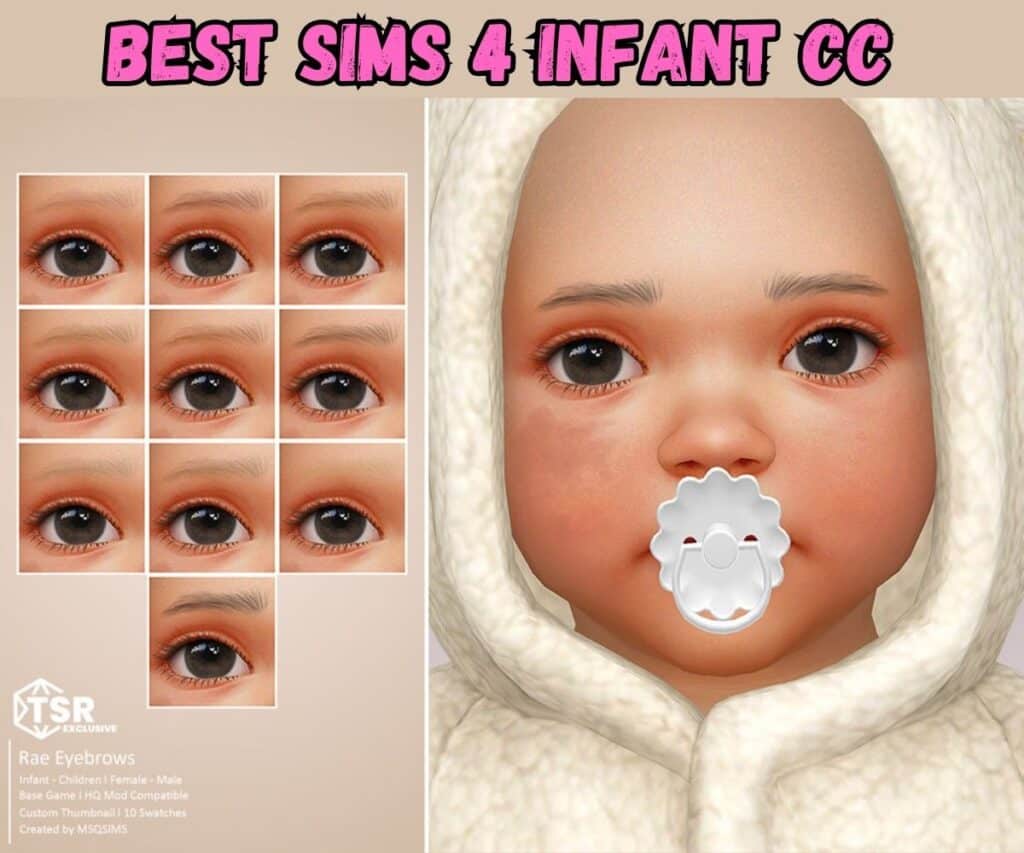 sims 4 infant eyebrows cc pack