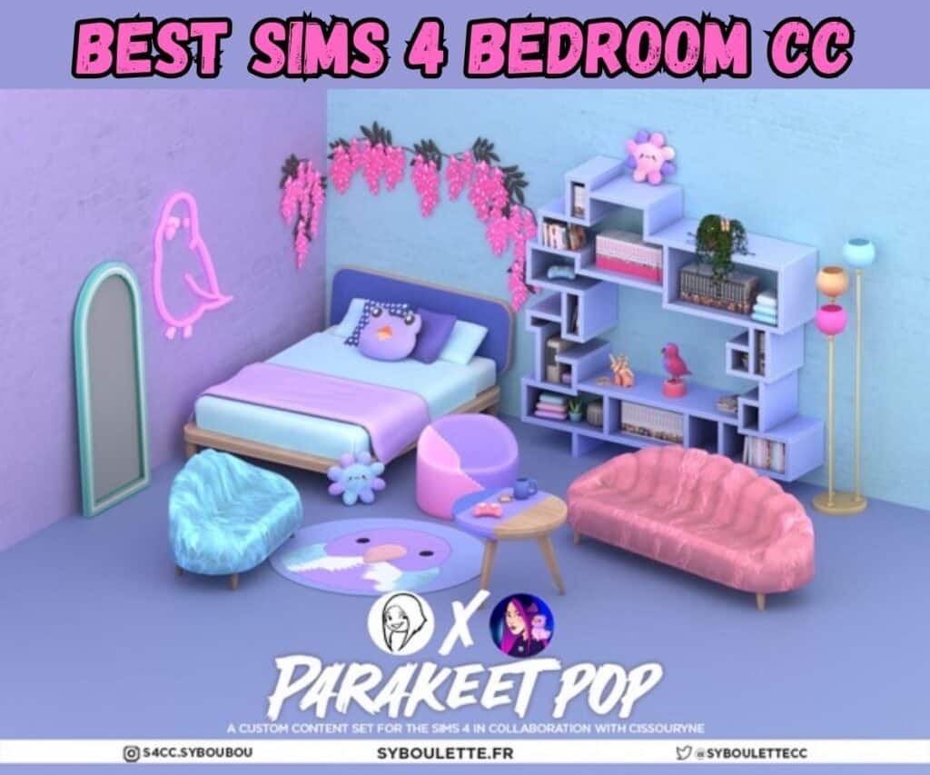 girly pop style bedroom set for sims 4