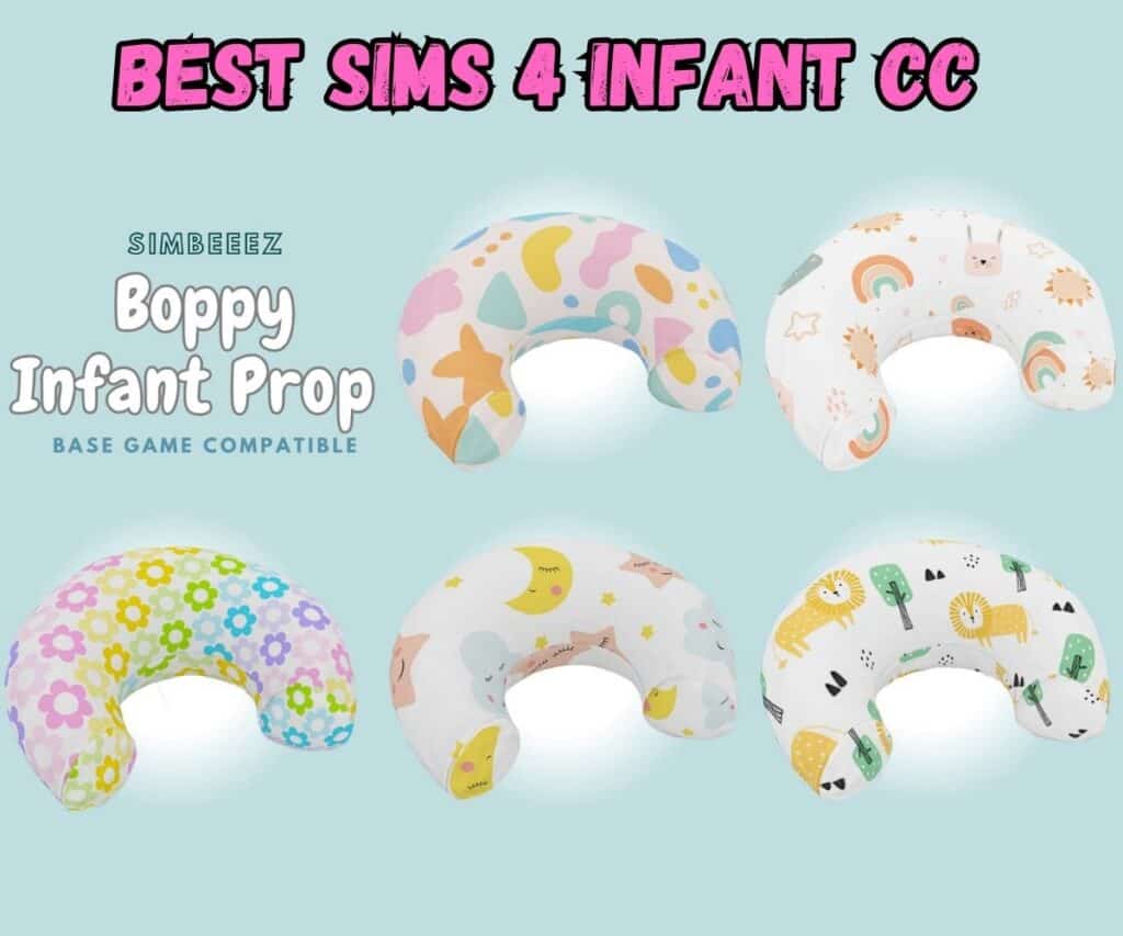 boppy infant prop in different designs for cas background