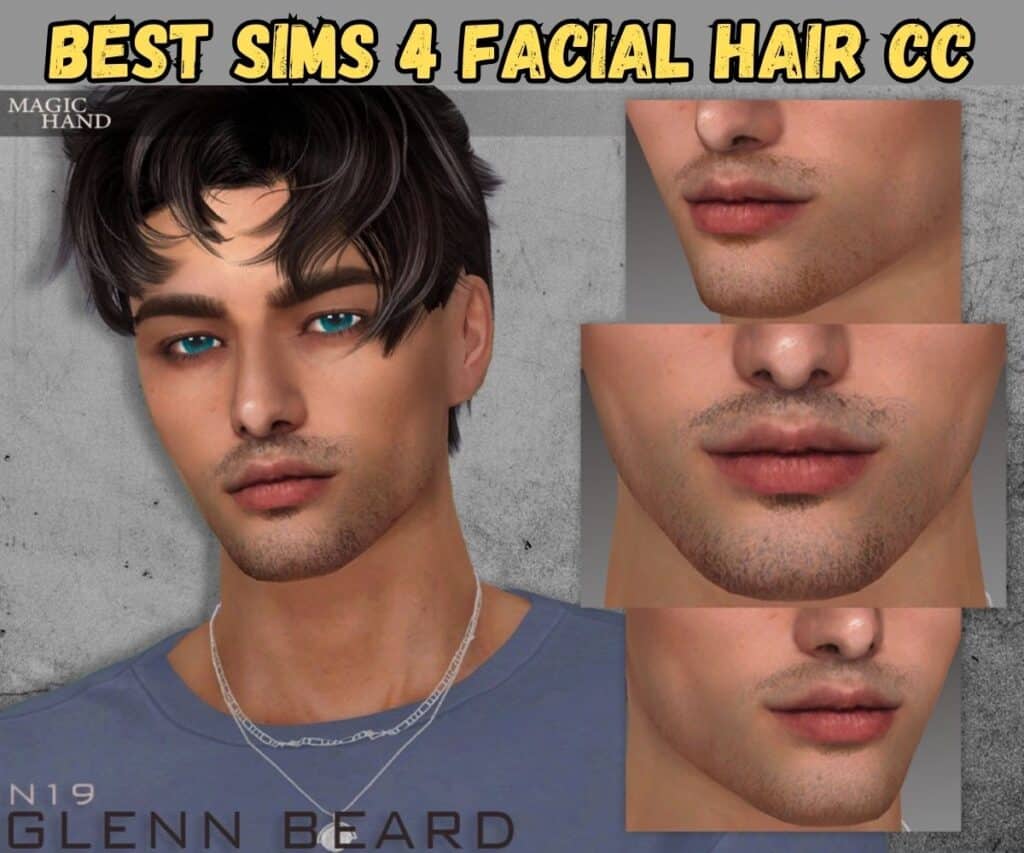 Sim male with light stubble and mustache and beard