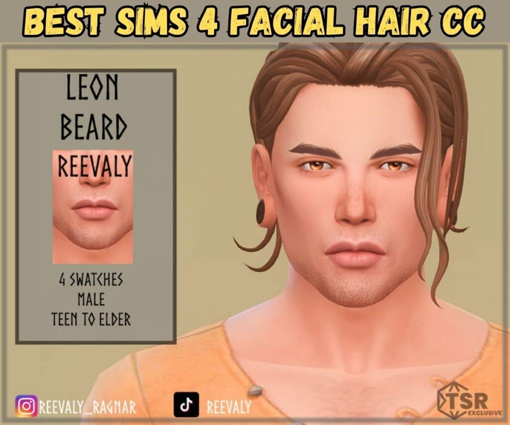 male with light stubble in sims 4