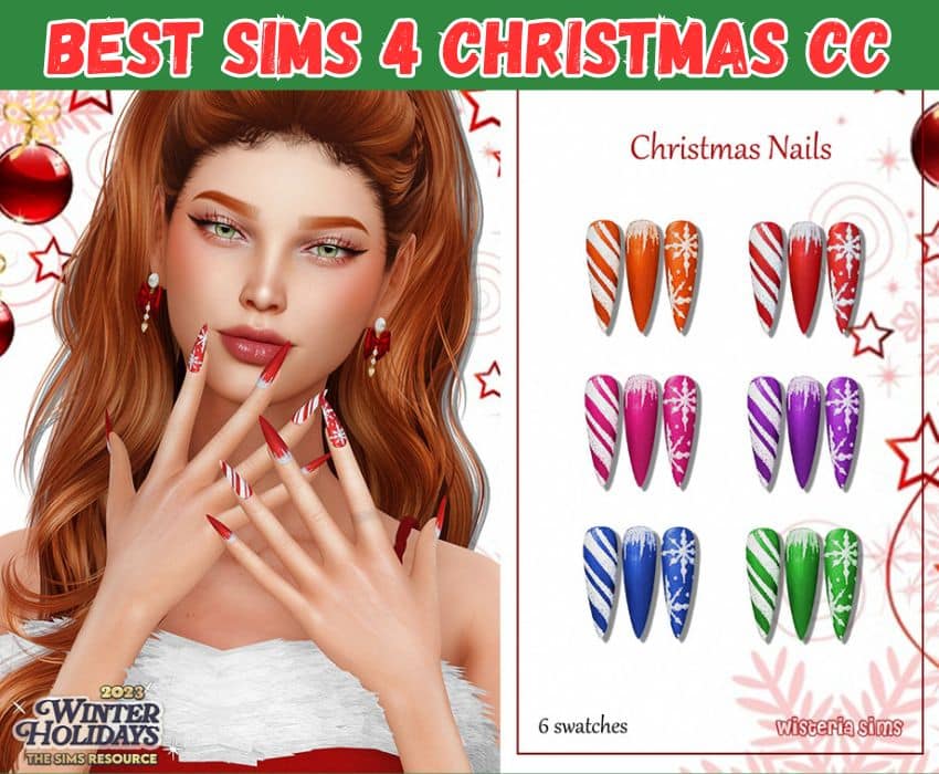 sims 4 christmas nails