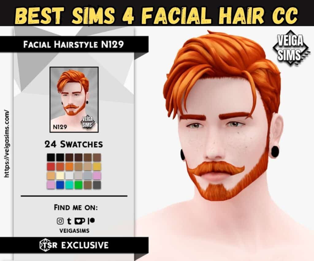 Sims 4 Male with facial hair custom content
