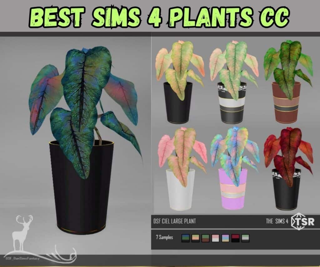 colorful plant with big leaves for sims 4