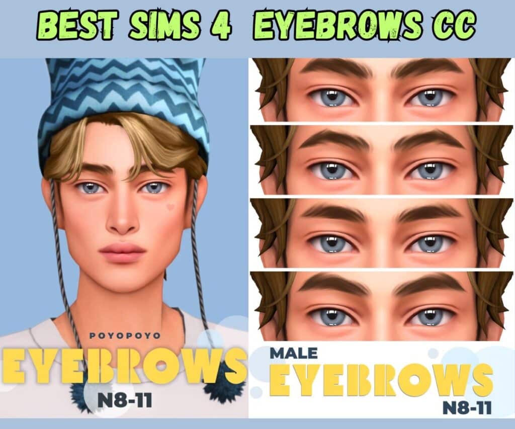 male sim with thick and full eyebrows cc