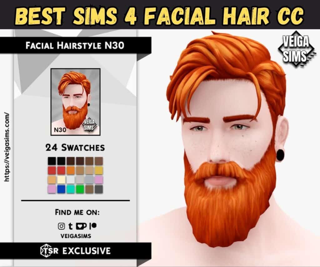 thick full beard cc on male sim