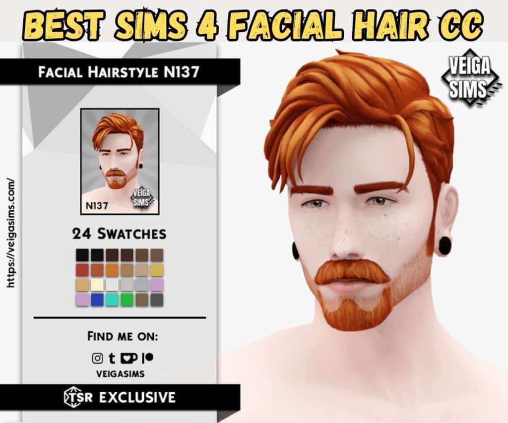 sims 4 facial hair cc on redhead male sim