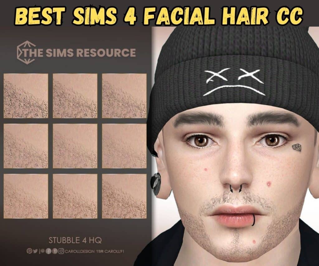 Light stubble shave on male sim