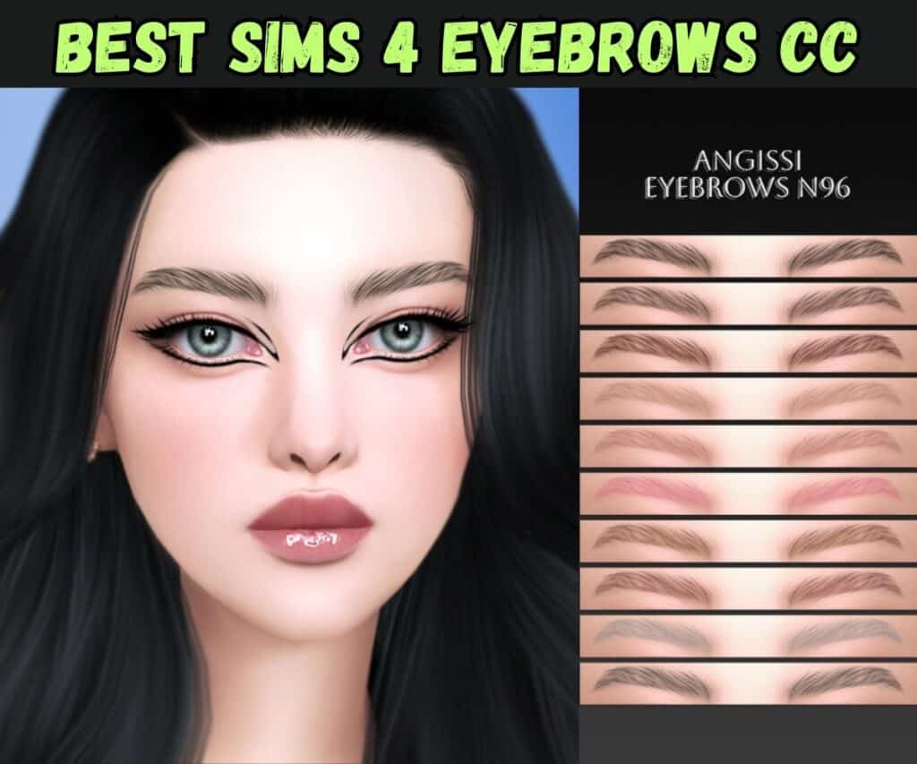 fluffy brushed eyebrows on female sim