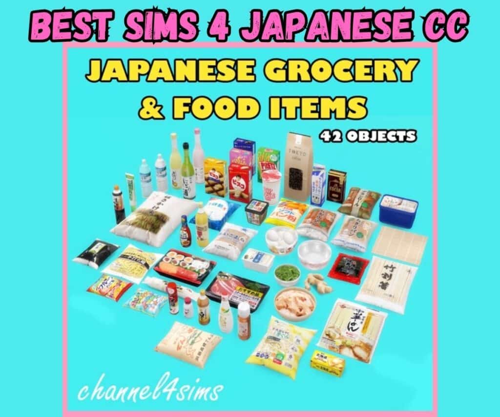 Japanese grocery and food cc for sims 4