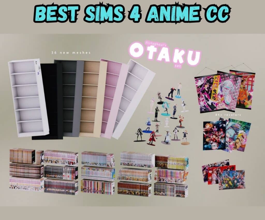 Otaku Manga set for sims 4