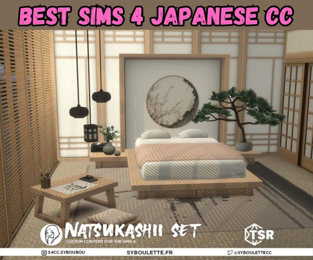 Japanese bedroom set for sims 4 game