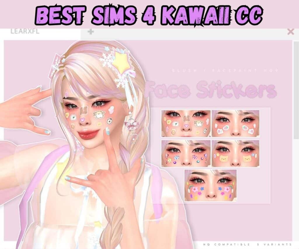sims 4 kawaii face stickers