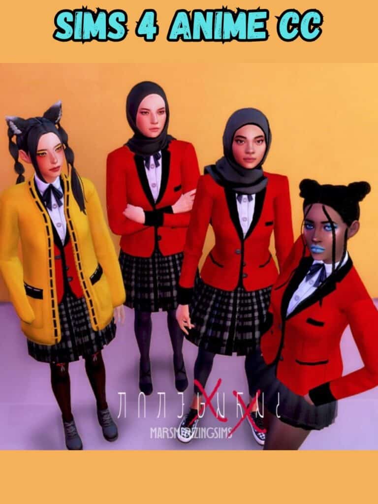 sims 4 anime outfits cc