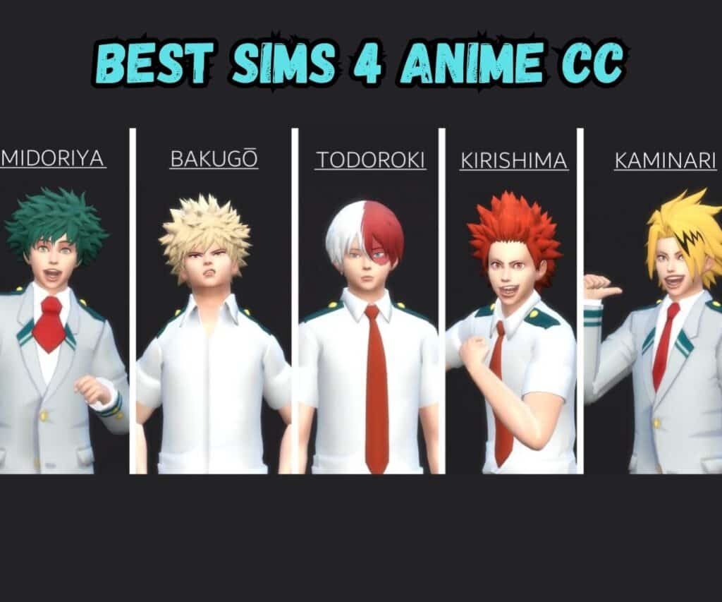 sims 4 hair cc pack boku no hero academia 