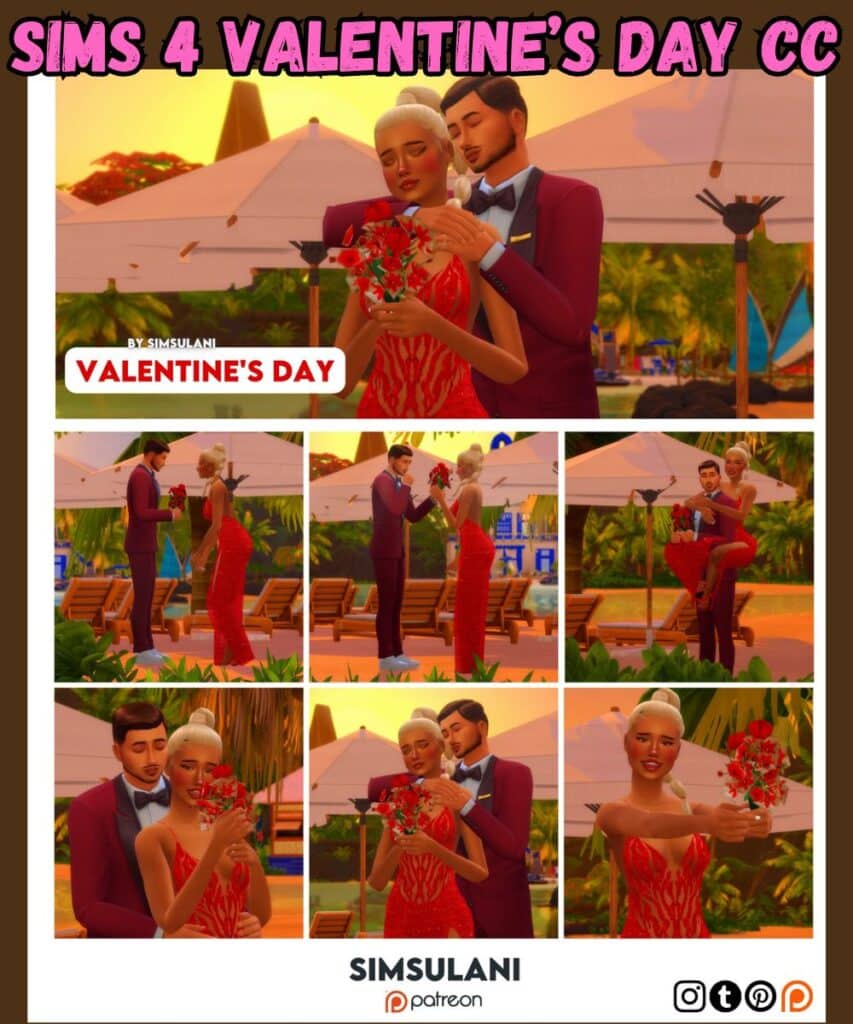 sims 4 valentines day pose pack with couple